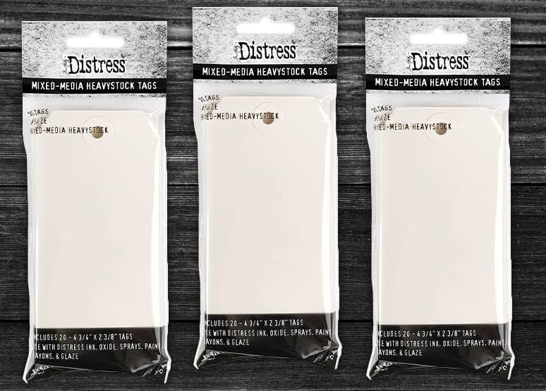 Tim Holtz #5 Distress Mixed Media Heavystock Tags, 3 Packages, 60 Tags Total