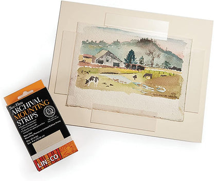 Lineco, Through Archival Polyester Mounting Strips. Acid-Free, Framing Photos, Hinge-Less, Sturdy, Safe, Conservation, Easy, Artwork, Craft, DIY