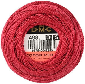 DMC 116 8-498 Pearl Cotton Thread Balls, Dark Red, Size 8