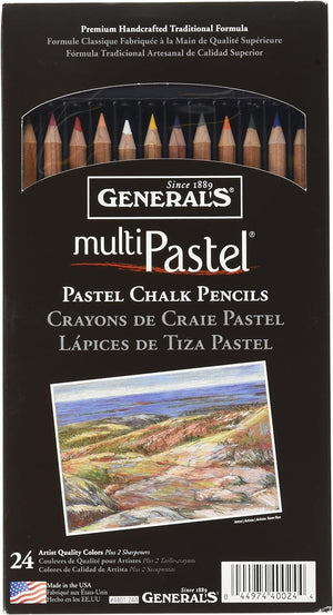 General Pencil 4401-24A Multi Pastel Pencils, 24-Pack