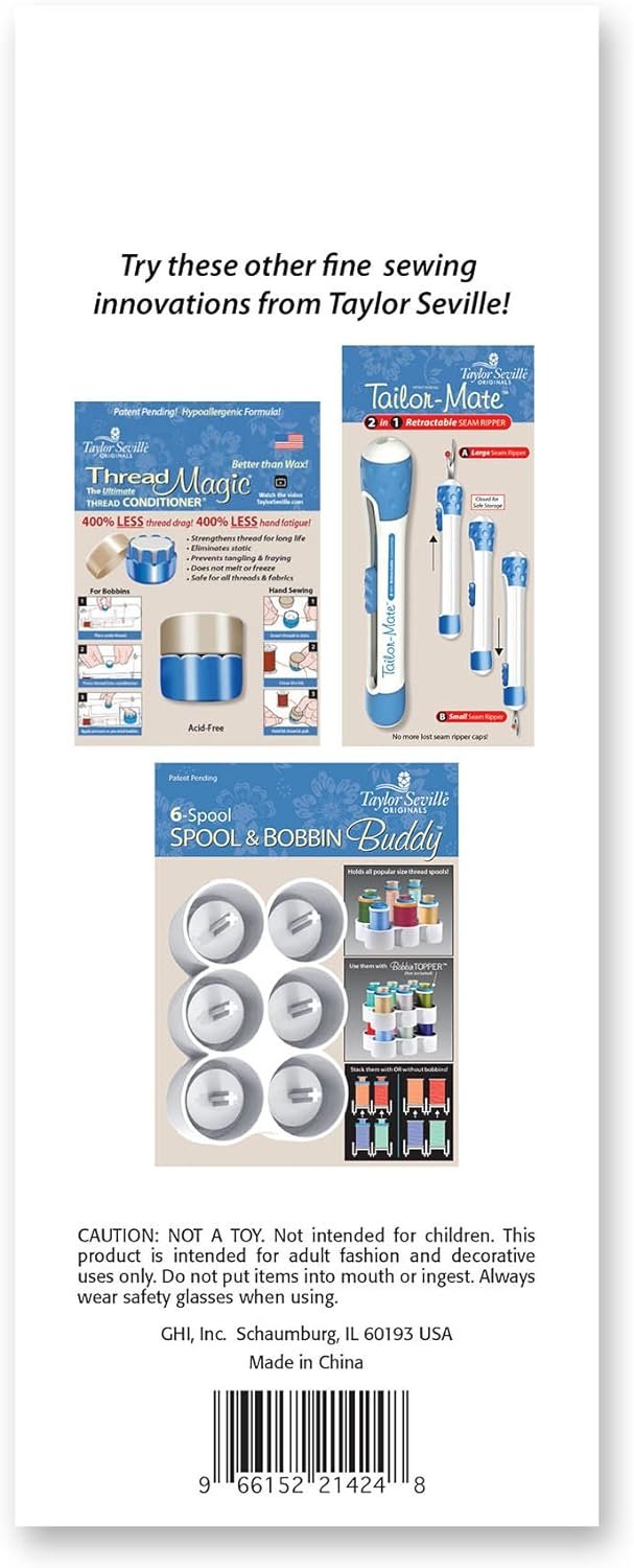 Taylor Seville Originals Bobbin Topper-Fits All Popular Sizes of Spools-Thread Lock Feature Helps Keep Thread Organized and Neat