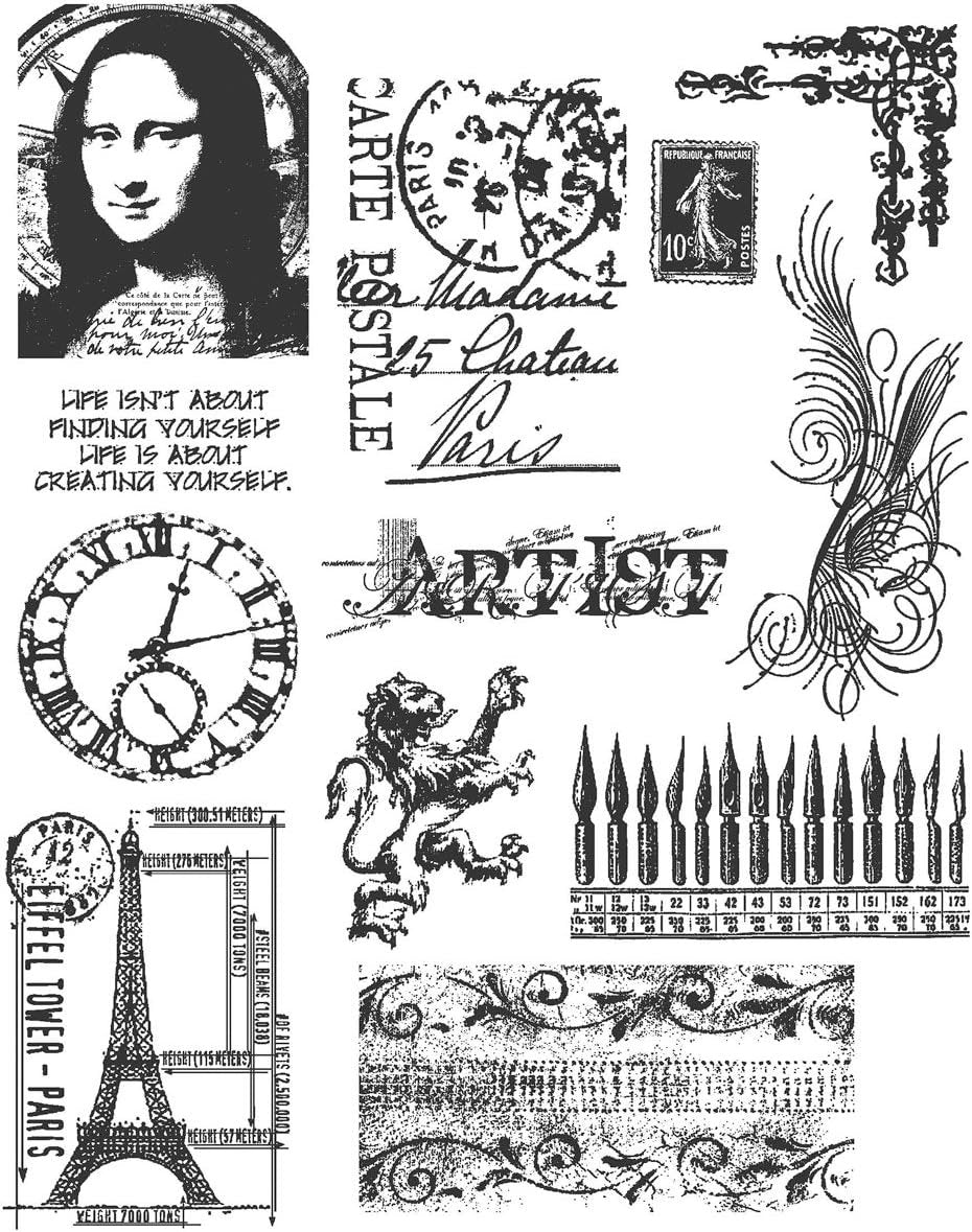 Stampers Anonymous Tim Holtz Cling Rubber Stamp Set 7 by 8.5-Inch, Mini Classics
