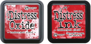 Tim Holtz Lumberjack Plaid Distress Oxide Ink Pad and Distress Ink Pad Set, Bundle of 2 3"x3" Inkpads, Released October 2022