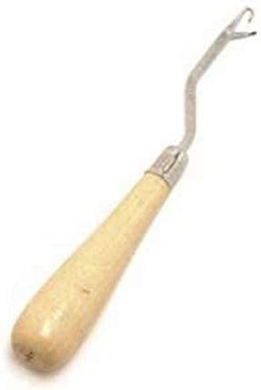 Susan Bates Bent Latch Hook 6.25", Wood Handle