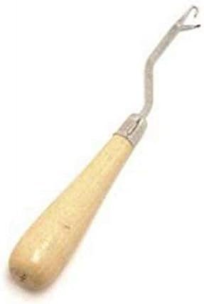 Susan Bates Bent Latch Hook 6.25", Wood Handle