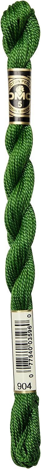DMC 115 5-904 Pearl Cotton Thread, Very Dark Parrot Green, Size 5