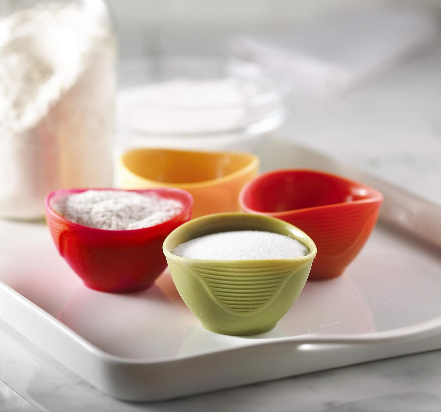 Trudeau Silicone, Set of 4 Pinch Bowls, 3-1/2 by 3-1/2, Multicolor (0990059)