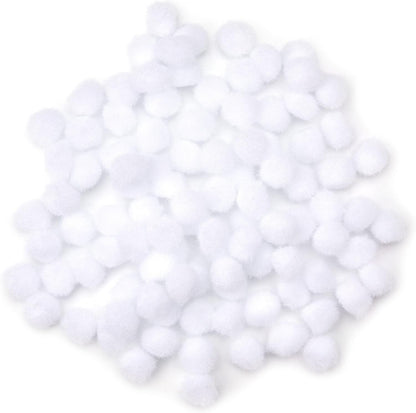 Cousin DIY White 1/2 inch Poms, 100 Pack