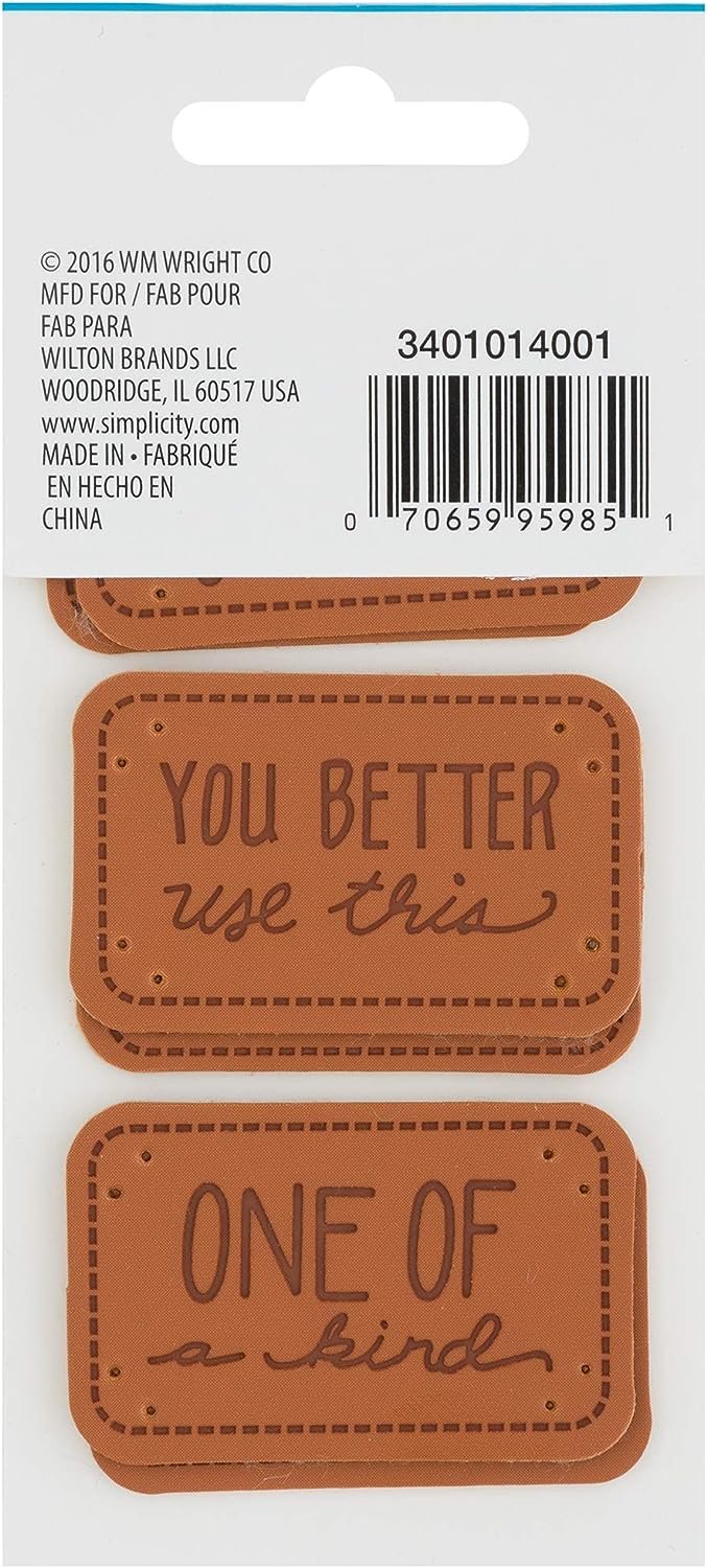 Boye Sarcastic Leather Handmade Labels for Crafts, Knitting, and Crocheting, 6 Pack