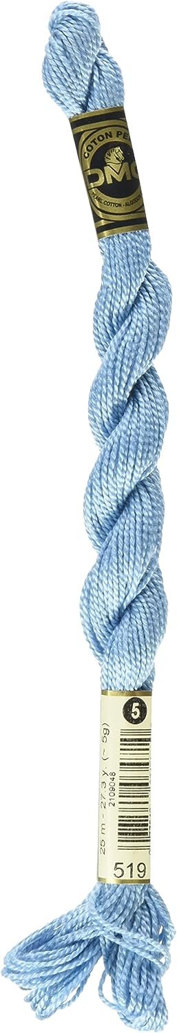 DMC 115 5-519 Pearl Cotton Thread, Sky Blue, Size 5