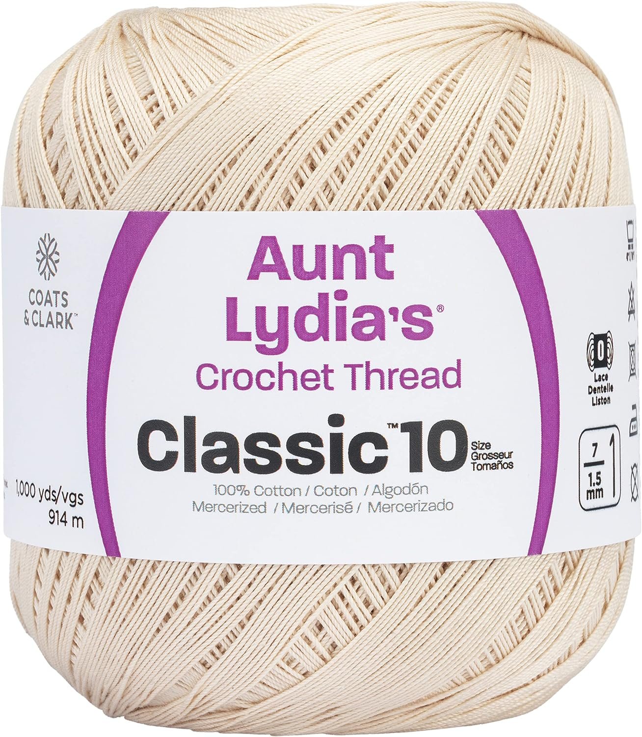 Aunt Lydia Value Crochet Cotton, Natural
