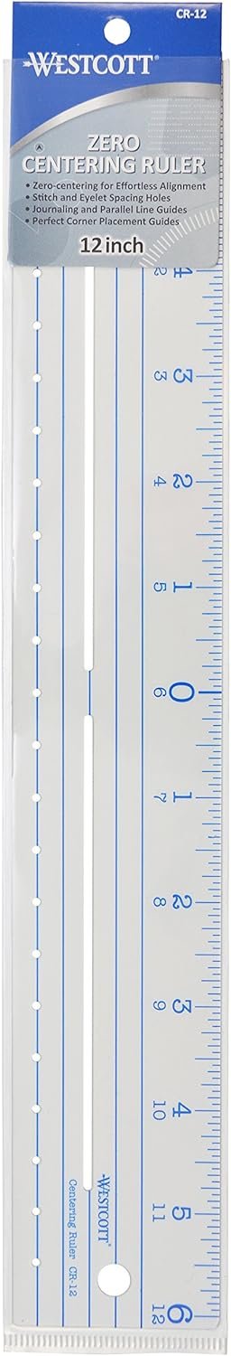 Westcott Plastic Ruler 12"-Zero Centering