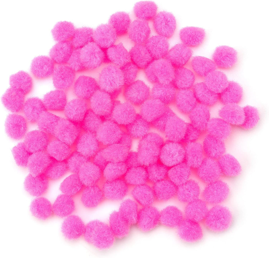 Cousin DIY Pink Light 1/2 inch Poms, 100 Pack