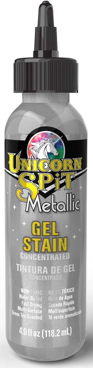 Unicorn Spit Sparkling Wood Stain & Glaze 4oz-Metallic Mercury 5775-7006