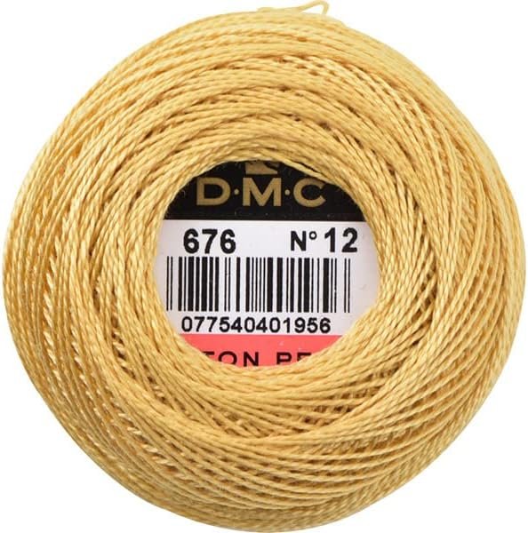 DMC 116 12-676 Pearl Cotton Thread Balls, Light Old Gold, Size 12