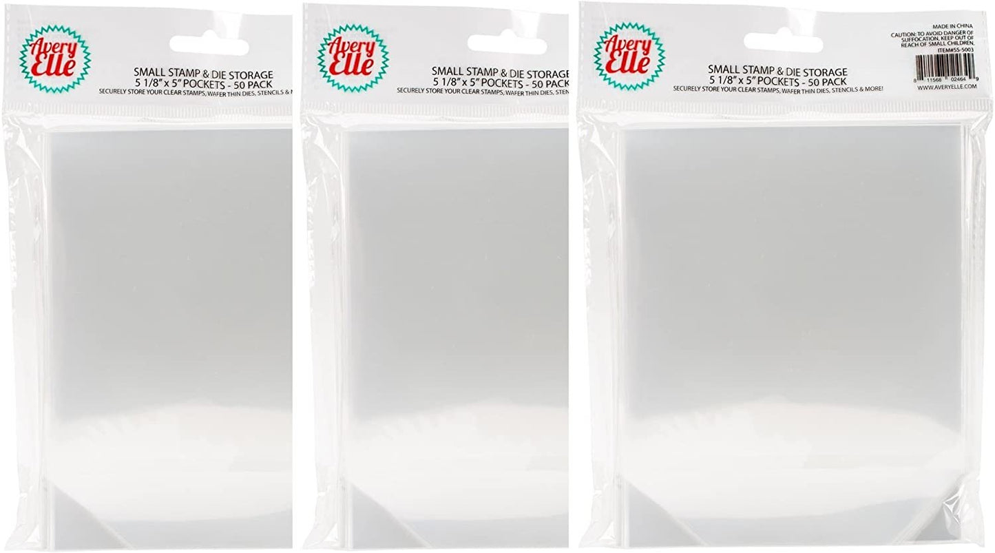 Avery Elle SS-5003 Stamp and Die Storage Pockets, Small 5 1/8 x 5 inch, Set of 50 (Parent)