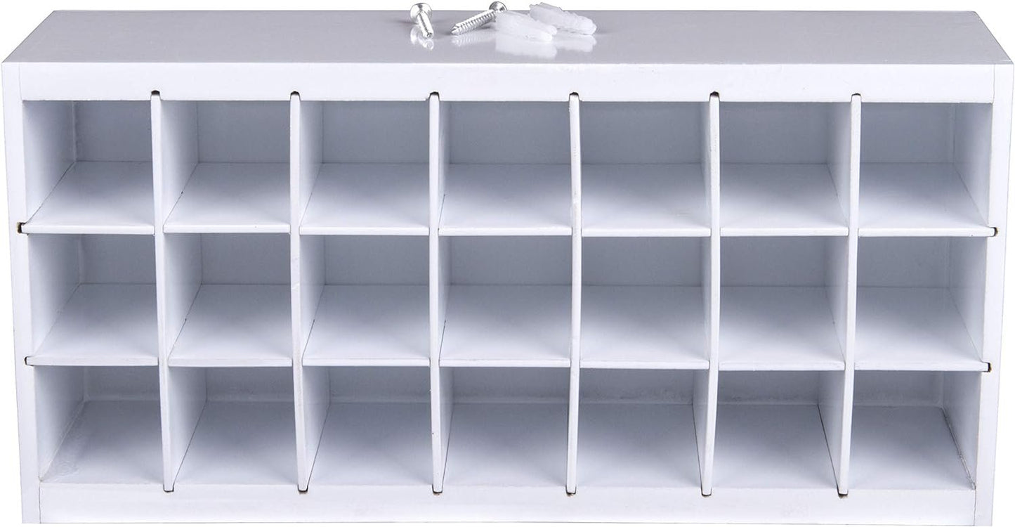 ArtBin 6828AG Paint Storage Tray, Art & Craft Supply Storage, Super Satchel System Accessory, Wall Mountable 21 Compartment Paint Organizer, White
