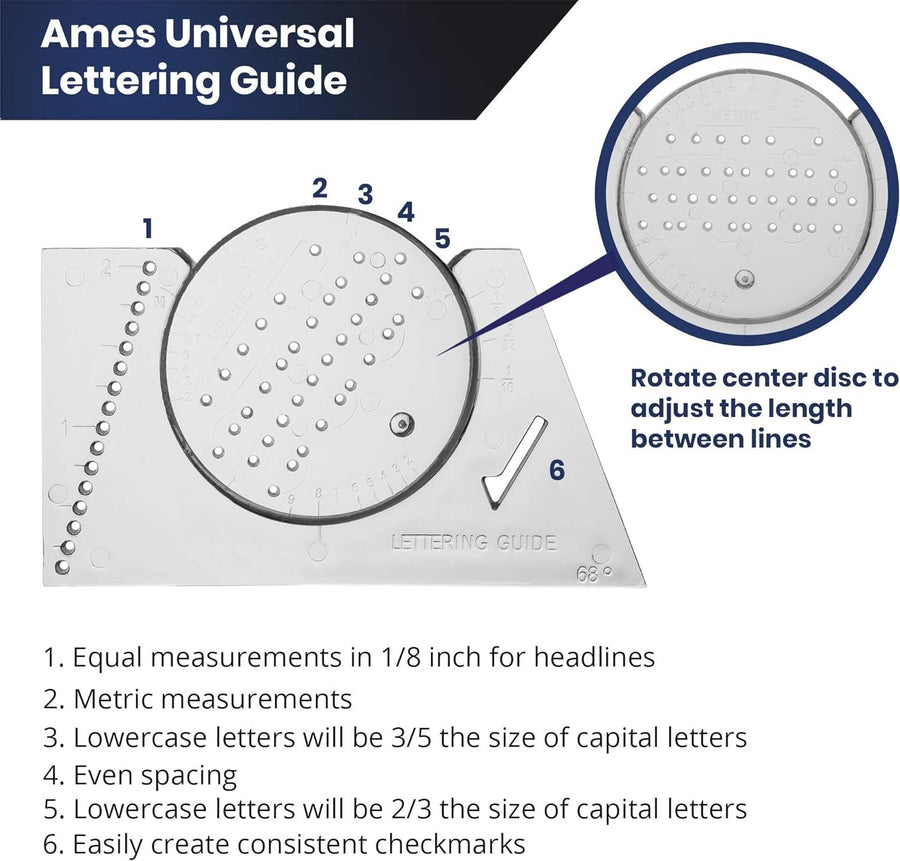 Pacific Arc Ames Lettering Guide for Lettering, Writing, Architecture ...