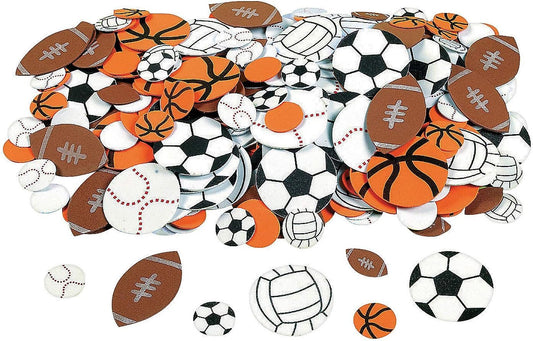 Foam Sports Stickers for Kids - Adhesive Foam Sticker Pack - 500 Piece Sports Ball Foam Shapes - Crafts for Kids and Fun Home Activities