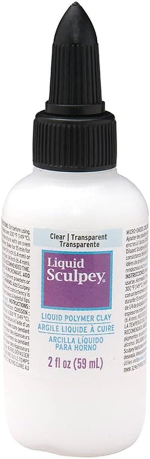 Liquid Sculpey Liquid Polymer Oven-Bake Clay, Clear, 2 oz. bottle, Great for jewelry, holiday, DIY, mixed media, window clings, home décor and more! Great for beginners to artists!