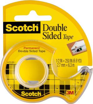 Scotch Double Sided Tape with Dispenser, Narrow Width,(VAR)