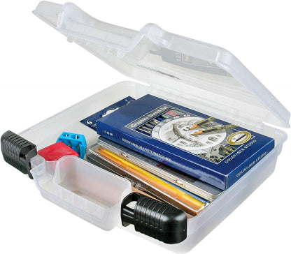 ArtBin 6972AB 10 inch Quick View Deep Base Carrying Case, Portable Art & Craft Organizer with Handle, [1] Plastic Storage Case, Translucent