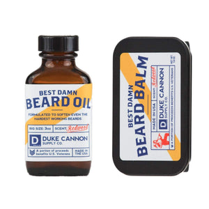 Duke Cannon Supply Co. Beard Bundle: Best Beard Oil, 3oz + Beard Balm, 1.6oz / Made with Natural and Organic Ingredients