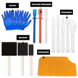 Mod Podge Puzzle Saver Glue Kit, Adhesive Brushes for Jigsaw Puzzles, Boards, Mats, Pixiss Accessory Kit with Glue Spreaders, Gloves, Brushes, Palette Knife Set