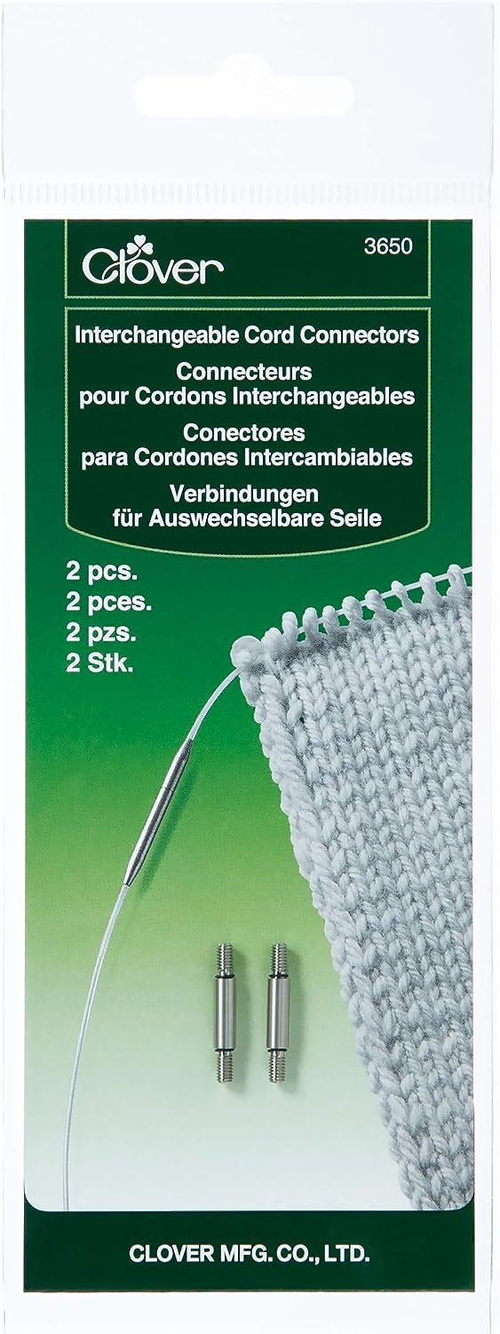 Clover Needlecraft 3650 Interchangeable Cord Connector Silver, Gray, 7.25" Height x 2.75" Length x 0.75" Width