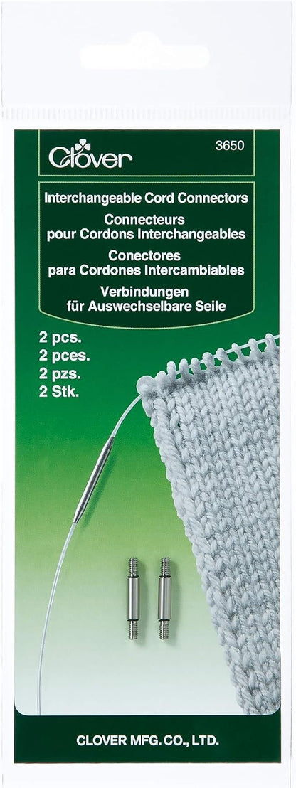 Clover Needlecraft 3650 Interchangeable Cord Connector Silver, Gray, 7.25" Height x 2.75" Length x 0.75" Width