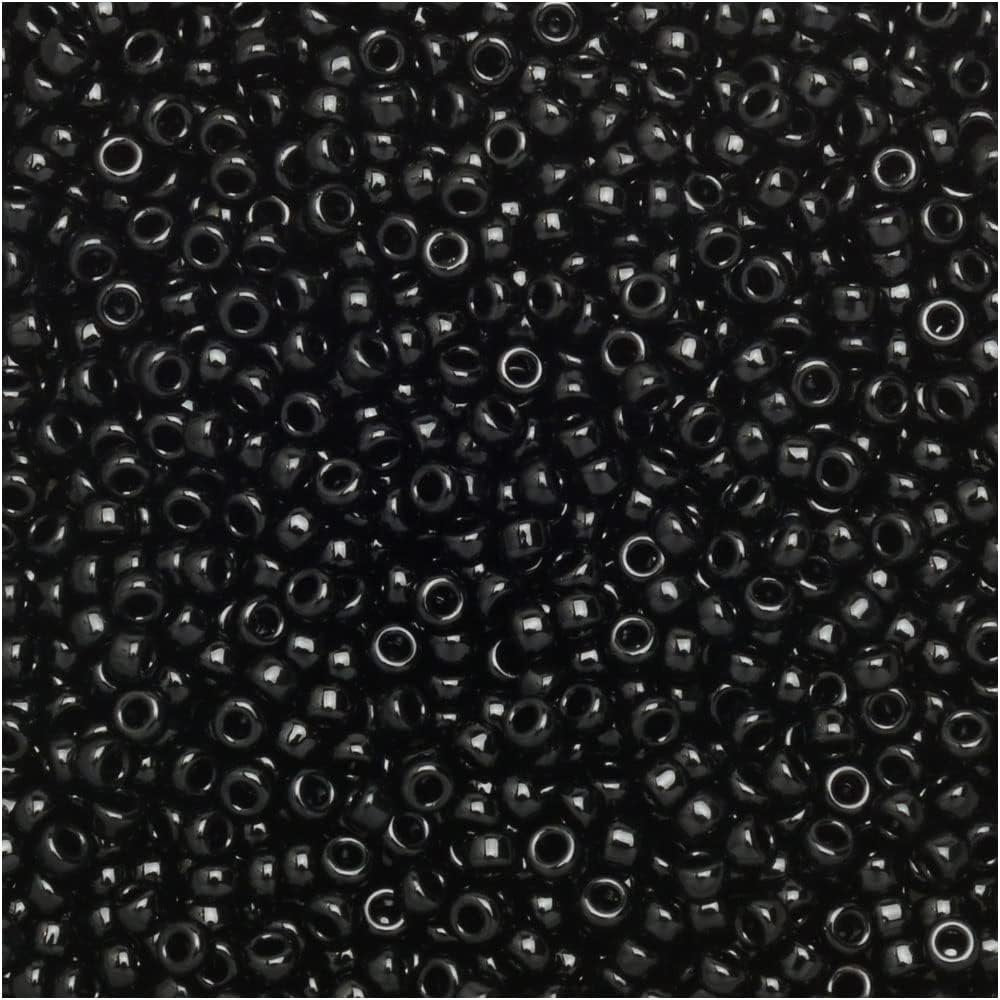 Round Seed Bead Size 15/0 8.2g Opaque Black