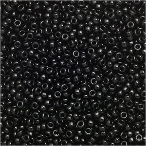 Round Seed Bead Size 15/0 8.2g Opaque Black