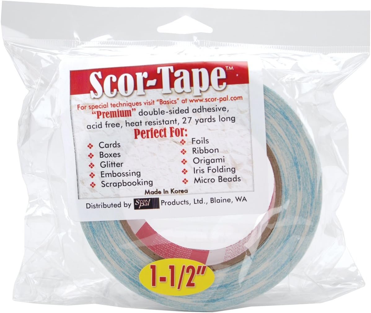 Scor-Pal Tape, 1.5-Inch by 27-Yard