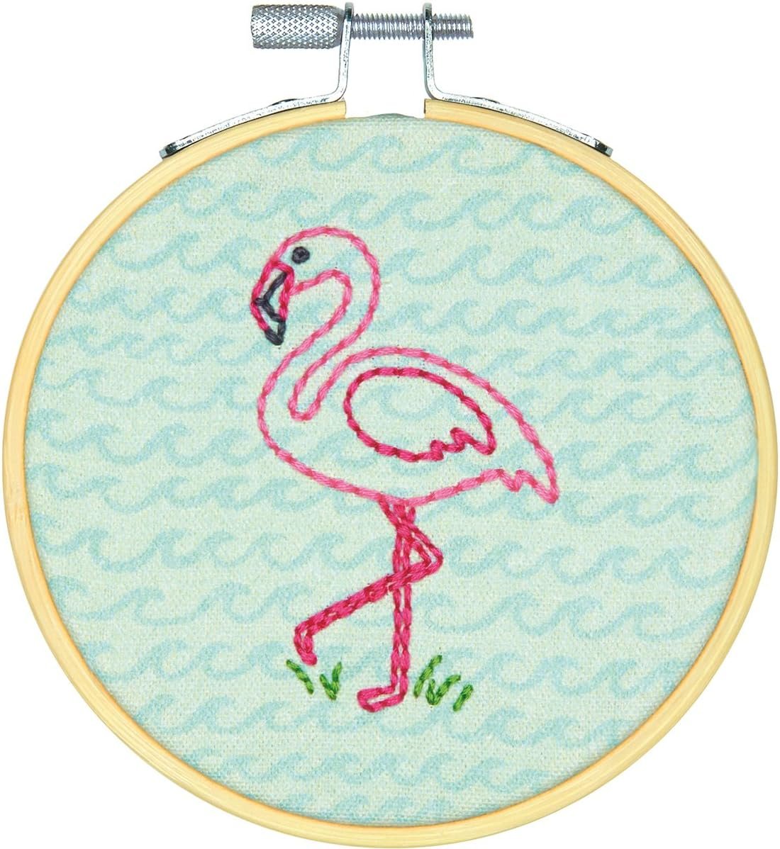 Dimensions Mini Counted Cross Stitch Kit for Beginners, 'Happy Camper', 14 Count White Aida Cloth, 4'', 10cm