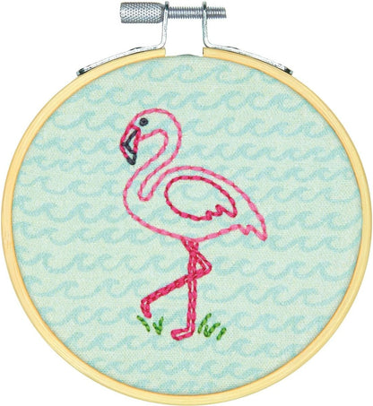 Dimensions Mini Counted Cross Stitch Kit for Beginners, 'Happy Camper', 14 Count White Aida Cloth, 4'', 10cm