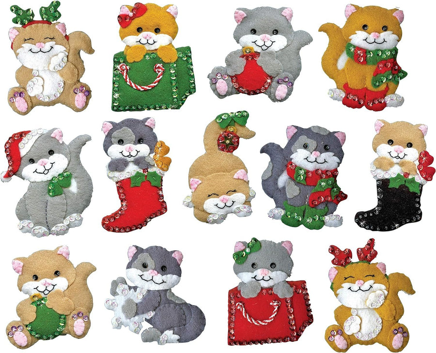 Design Works Crafts Holiday Cats Felt Ornament Kit