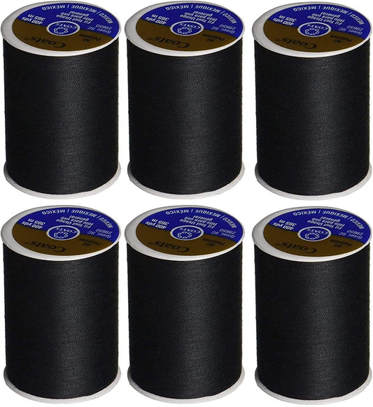 Coats & Clark Dual Duty All Purpose Thread 400 Yards Black 230-2 (6-Pack)