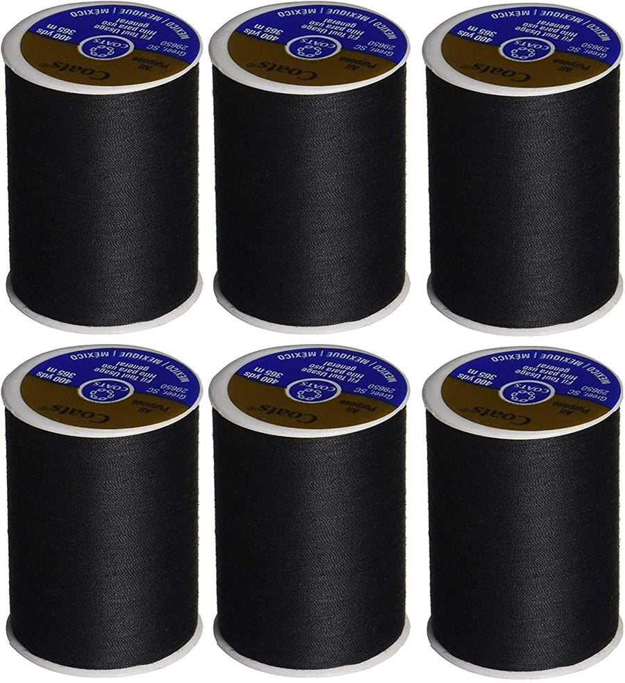 Coats & Clark Dual Duty All Purpose Thread 400 Yards Black 230-2 (6-Pack)