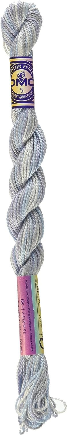 DMC 415 5-4010 Color Variations Pearl Cotton Thread, Size 5, 27-Yard, Winter Sky