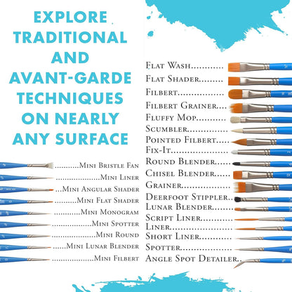 Princeton Select Artiste, Series 3750, Paint Brush for Acrylic, Watercolor and Oil, Round, 5/0