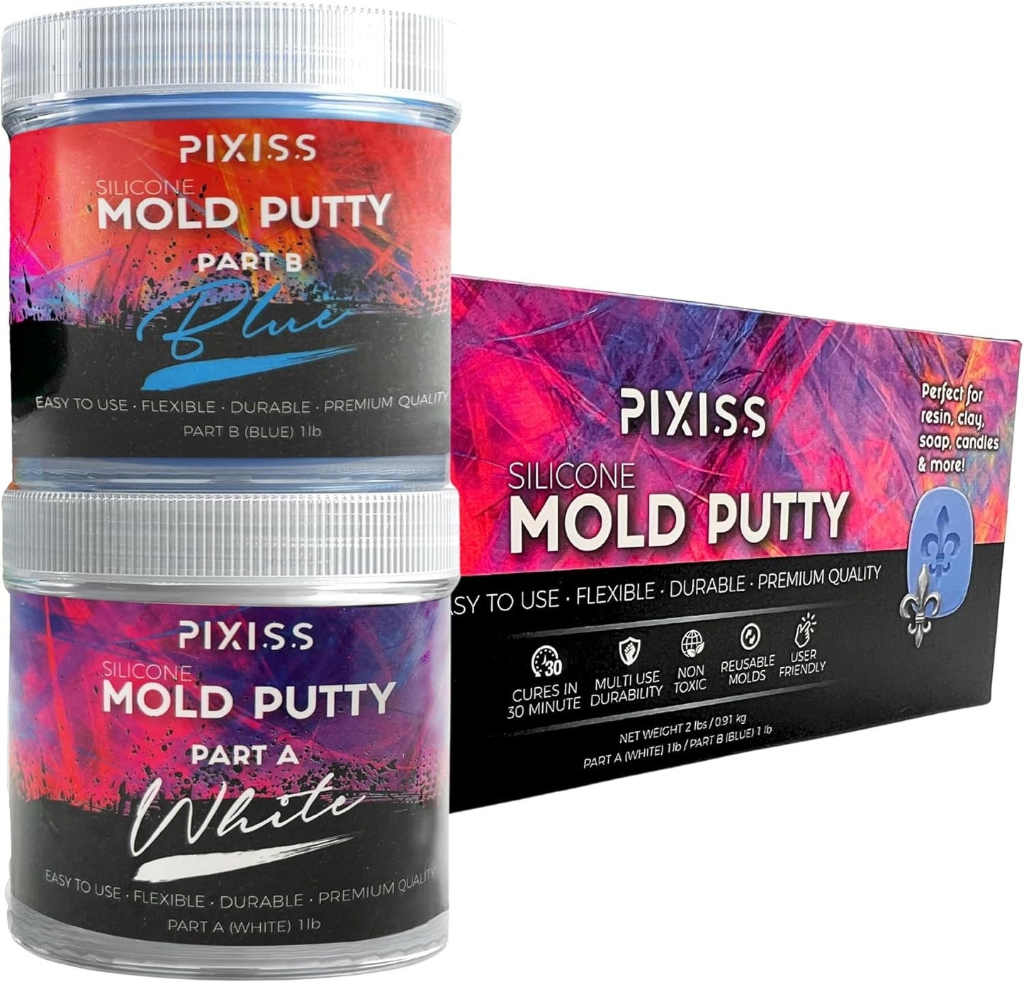 Moldable Putty (2 lbs) Silicone Mold Making Kit - For Creating Casting Molds for Soap Making Supplies, Jewelry Making, Sculpting and More