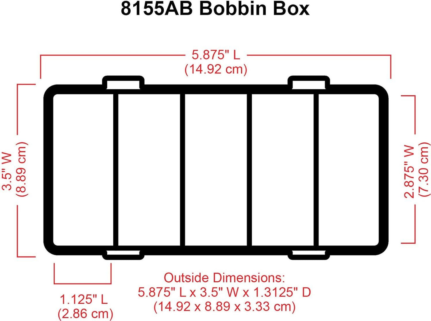 ArtBin 8155AB Sew-Lutions Bobbin Box, Sewing Bobbin Organizer, [1] Plastic Storage Case, Clear