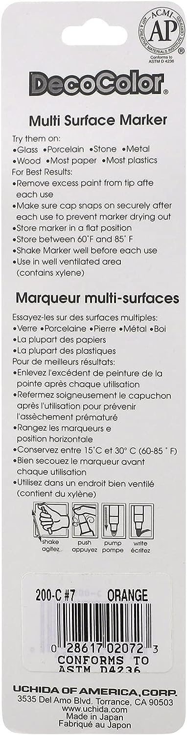 UCHIDA 200-C-7 Marvy Deco Color Fine Point Paint Marker, Orange