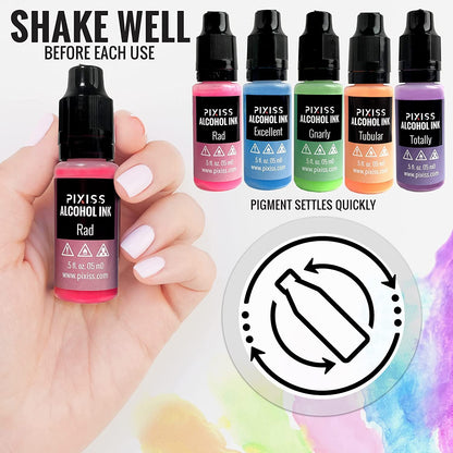 PIXISS Alcohol Ink Set of 5 - Glow In The Dark