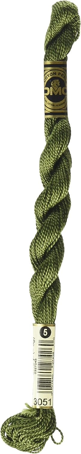 DMC 115 5-3051 Pearl Cotton Thread, Dark Green Grey, Size 5