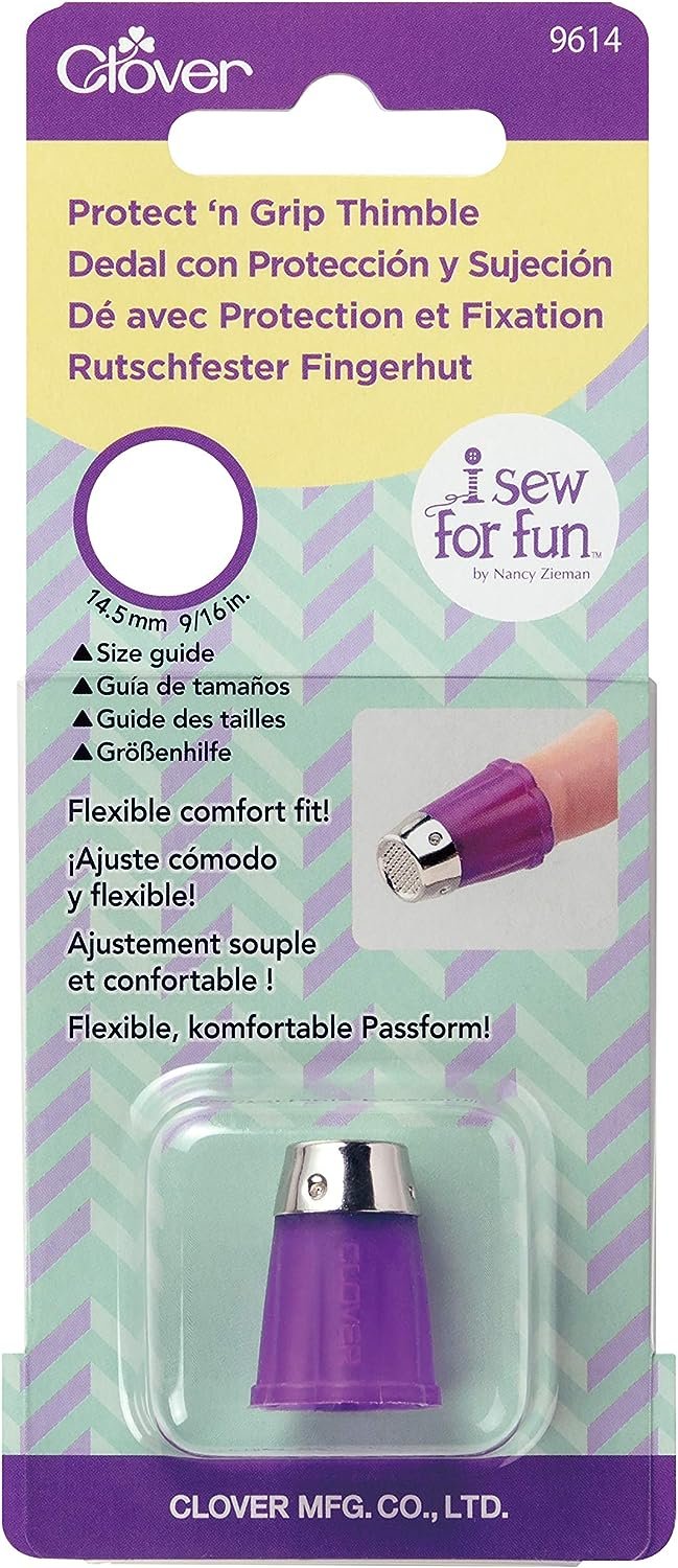 Clover I Sew for Fun Protect'n Grip Thimble, purple