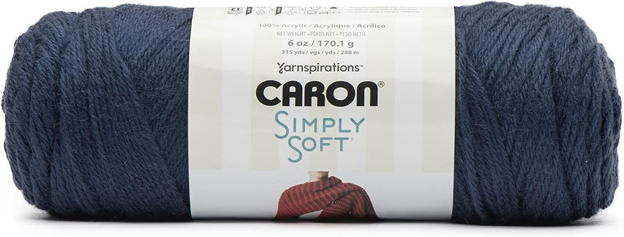 Caron Simply Soft Dark Country Blue Yarn - 3 Pack of 170g/6oz - Acrylic - 4 Medium (Worsted) - 315 Yards - Knitting, Crocheting & Crafts