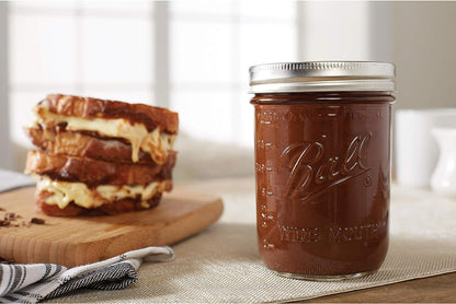 Ball Jar with Lid and Band - Pick Your Size and Color (Clear, Wide Mouth Pint - 16 oz.) Pack Of 2