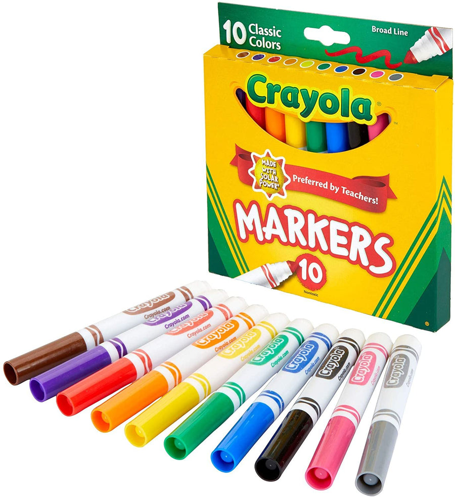 Crayola Broad Line Markers Bulk, 12 Marker Packs with 10 Colors, School Supplies, Gift for Kids