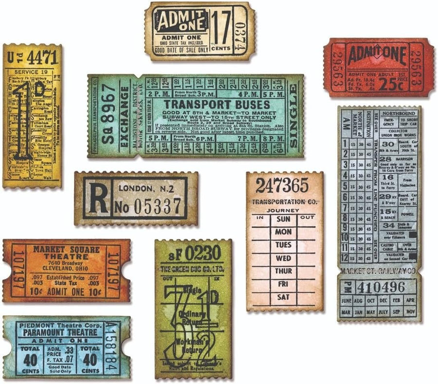 Sizzix, Multi Color, Thinlits Die Set , Ticket Booth by Tim Holtz, 6 Pack, One Size
